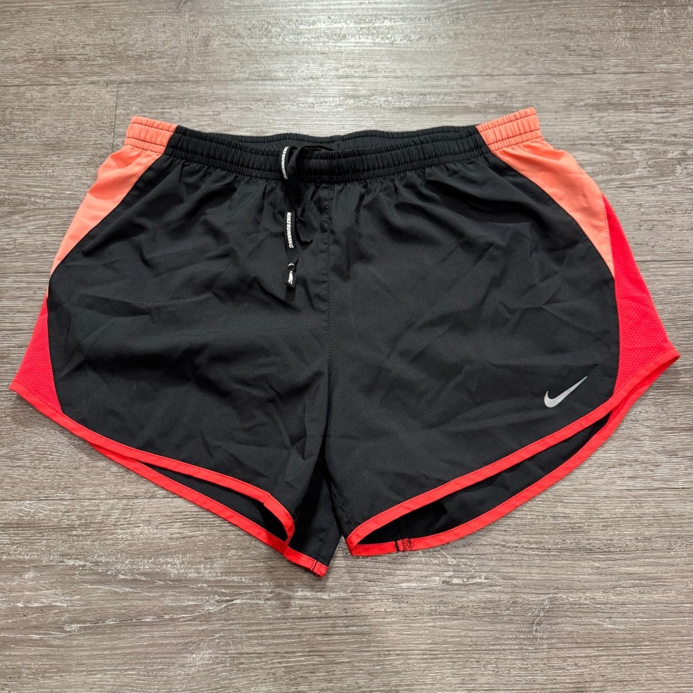 Nike Running Shorts Womens Small Black Pink Lined Pull On Dri-Fit Outdoor Adult
